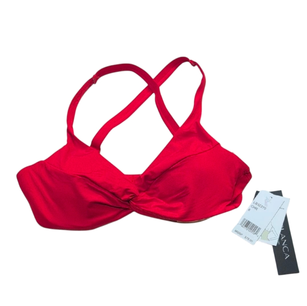 La Blanca Red Underwire Bikini Top with Convertible Straps